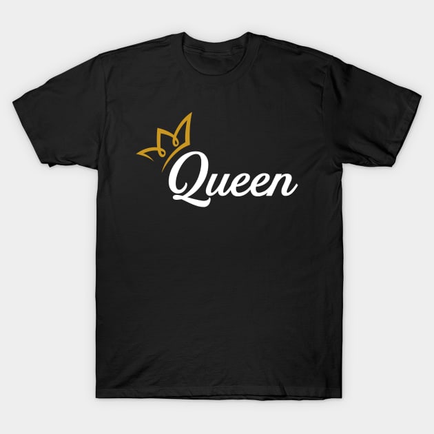 Creative Queen Crown Design T-Shirt by Eskitus Fashion